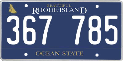 RI license plate 367785