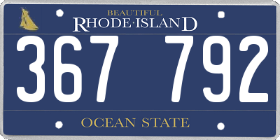 RI license plate 367792