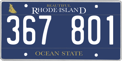 RI license plate 367801