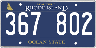 RI license plate 367802