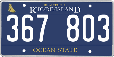 RI license plate 367803