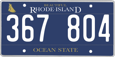 RI license plate 367804