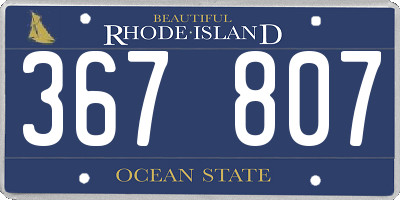 RI license plate 367807