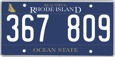 RI license plate 367809