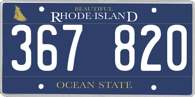 RI license plate 367820