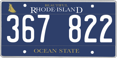 RI license plate 367822