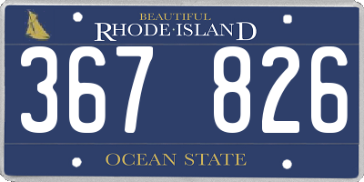 RI license plate 367826