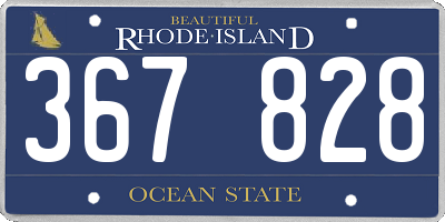RI license plate 367828