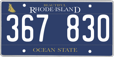 RI license plate 367830