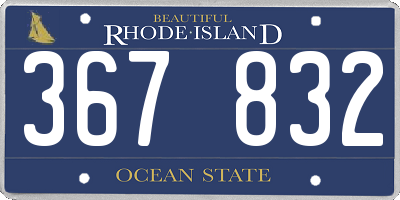 RI license plate 367832