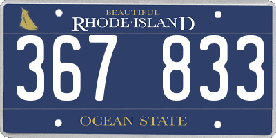RI license plate 367833