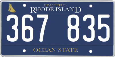 RI license plate 367835