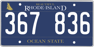 RI license plate 367836