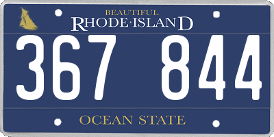 RI license plate 367844
