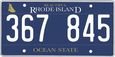 RI license plate 367845