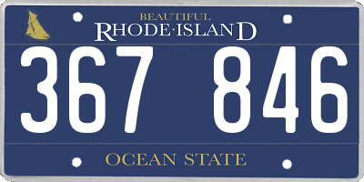 RI license plate 367846