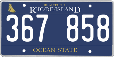 RI license plate 367858