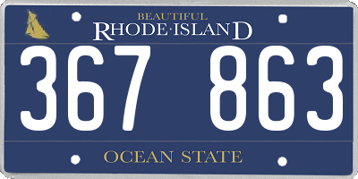 RI license plate 367863