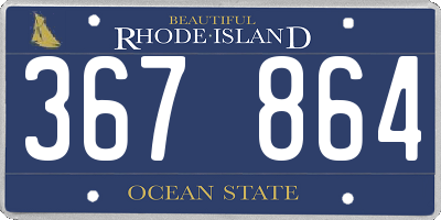 RI license plate 367864
