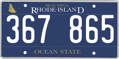 RI license plate 367865