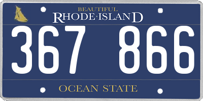 RI license plate 367866