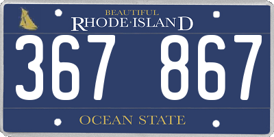 RI license plate 367867