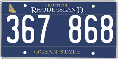 RI license plate 367868