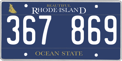 RI license plate 367869