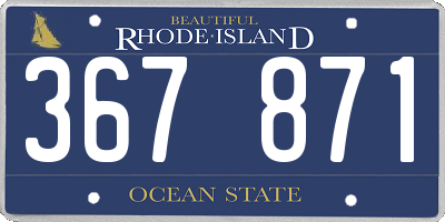 RI license plate 367871