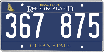 RI license plate 367875