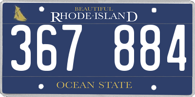 RI license plate 367884