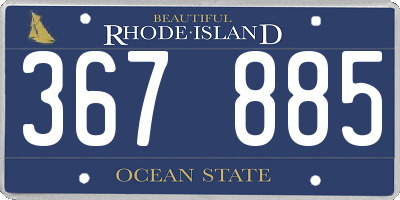 RI license plate 367885