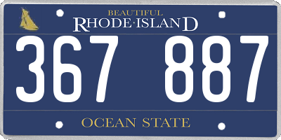RI license plate 367887