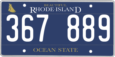 RI license plate 367889