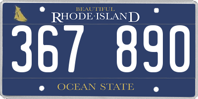 RI license plate 367890