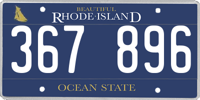 RI license plate 367896
