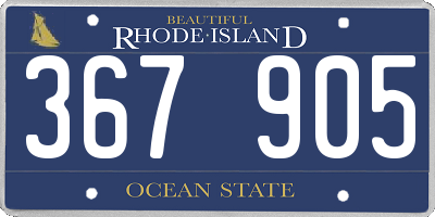 RI license plate 367905