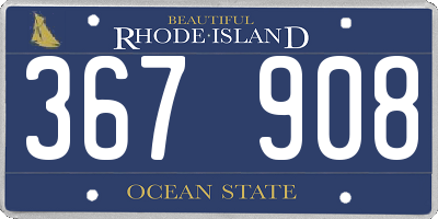 RI license plate 367908
