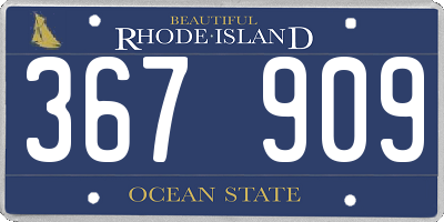 RI license plate 367909