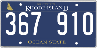 RI license plate 367910
