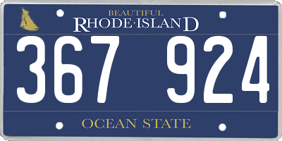 RI license plate 367924