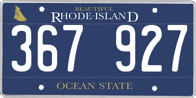 RI license plate 367927