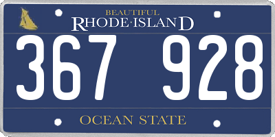 RI license plate 367928