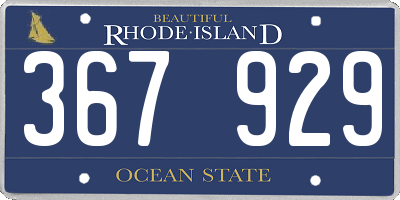 RI license plate 367929