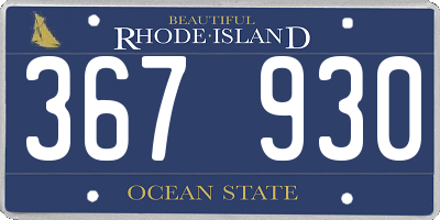 RI license plate 367930