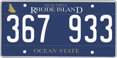 RI license plate 367933
