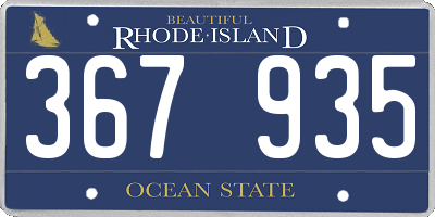 RI license plate 367935