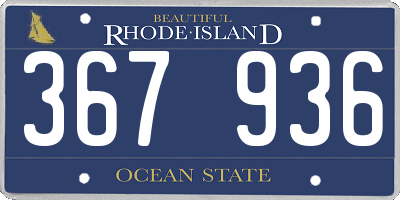 RI license plate 367936