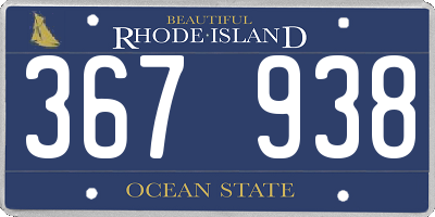 RI license plate 367938