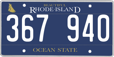 RI license plate 367940